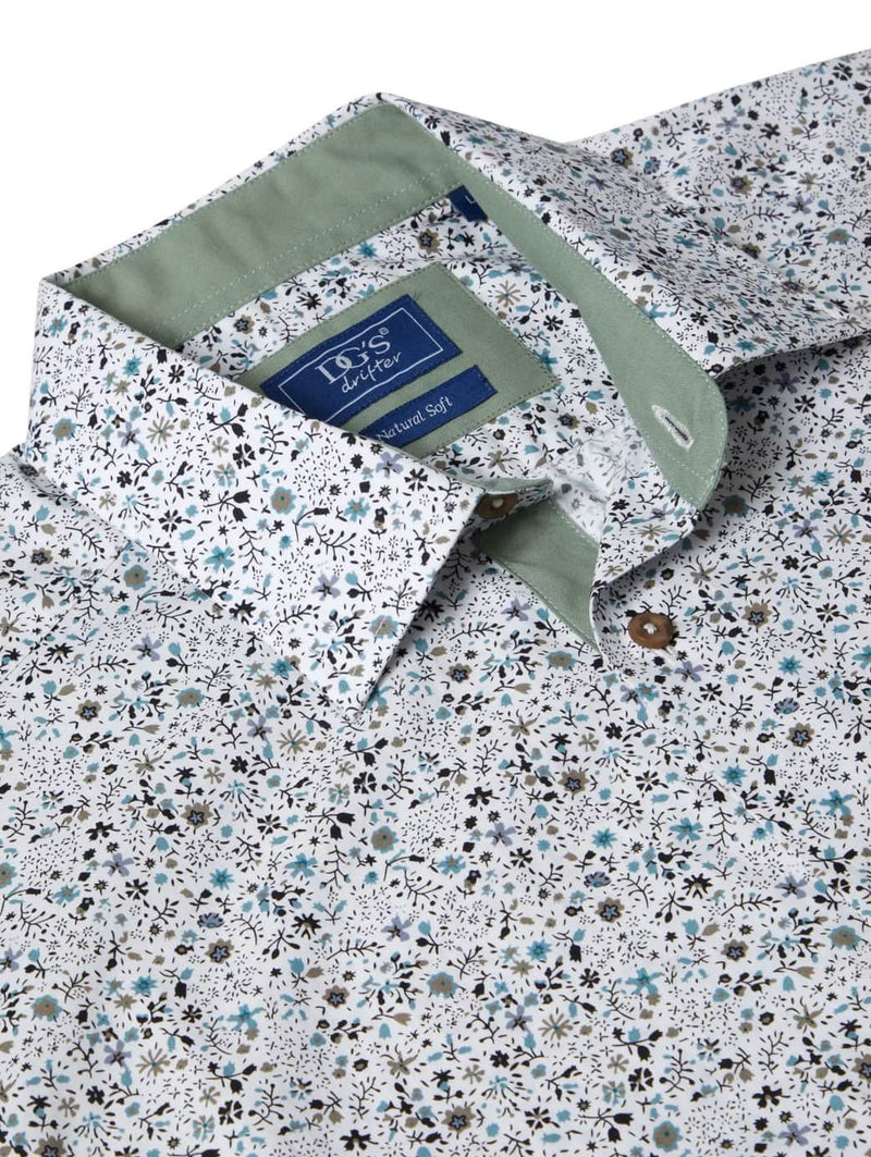 DG’s Drifter Mens Short Sleeve Shirt Floral Light Green Northern