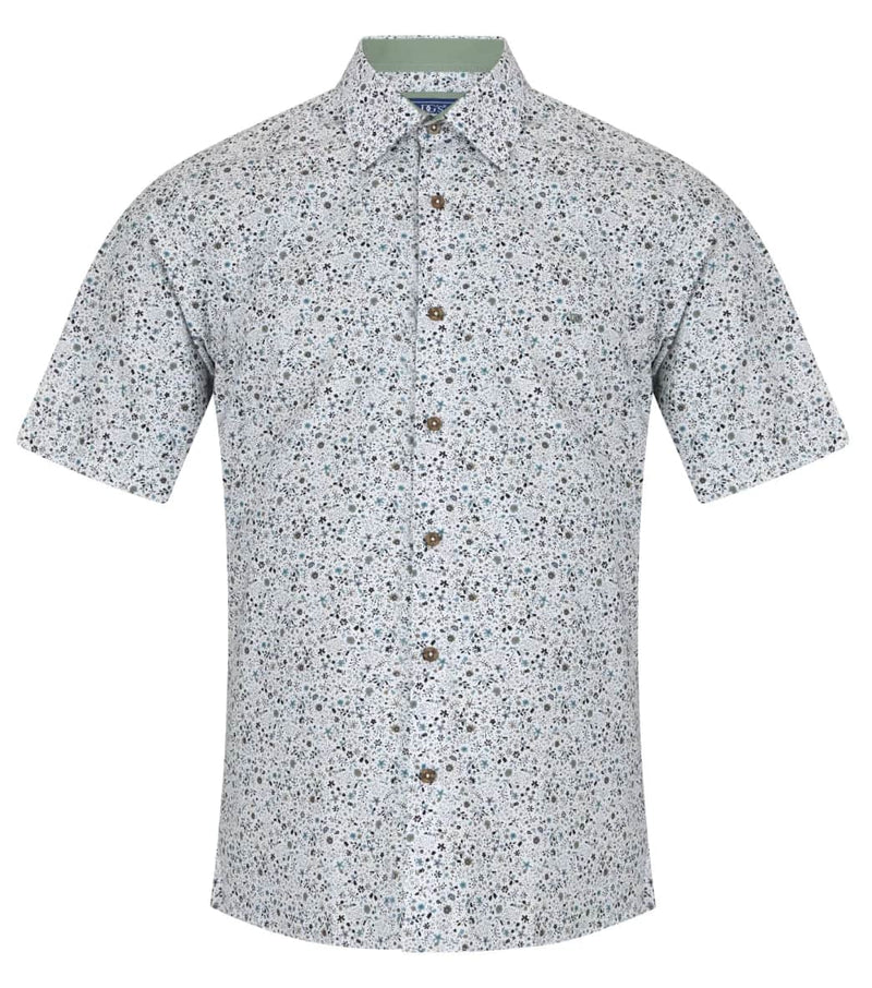 DG’s Drifter Mens Short Sleeve Shirt Floral Light Green Northern