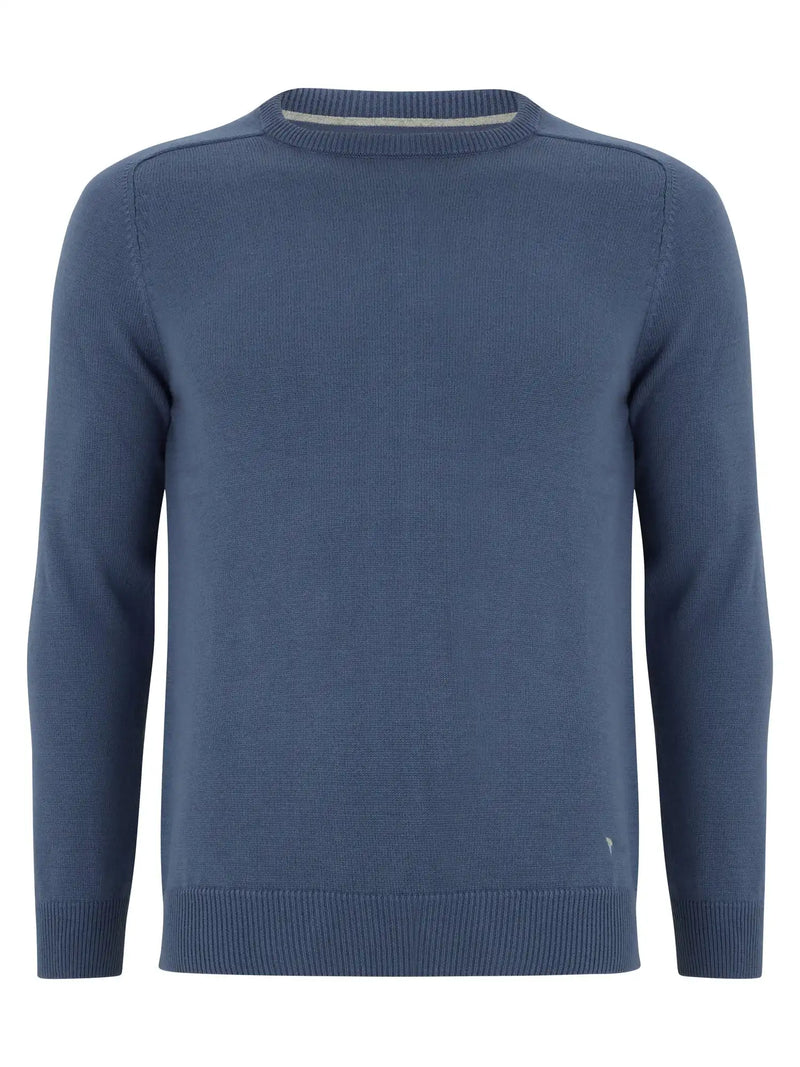 DG’s Drifter Round Neck Cotton Blend Jumper Mid Blue Northern