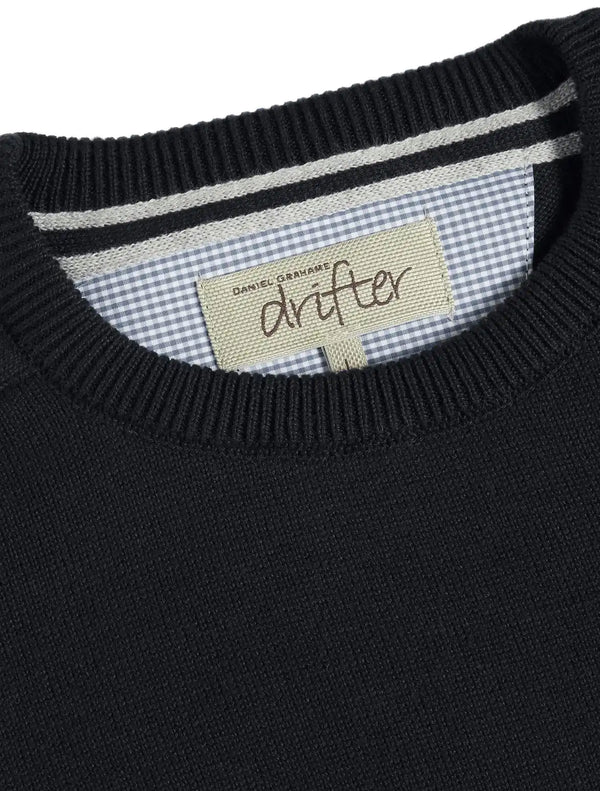 DG's Drifter Round Neck Cotton Blend Jumper Navy