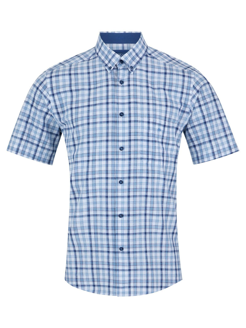 DG’s Drifter Short Sleeve Check Shirt Blue Northern Ireland Belfast