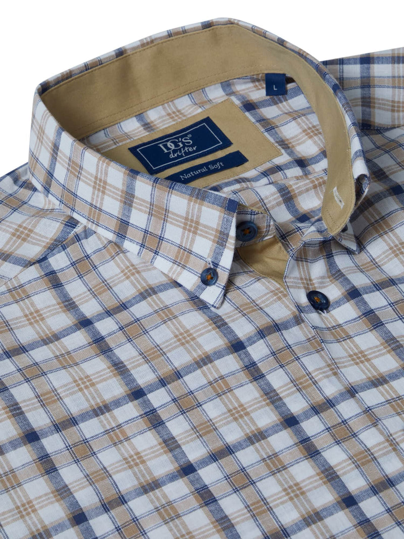 DG’s Drifter Short Sleeve Check Shirt Tan Northern Ireland Belfast