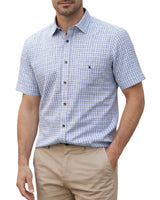 DG’s Drifter Short Sleeve Shirt Blue/Beige Check Northern Ireland