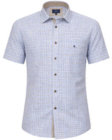 DG’s Drifter Short Sleeve Shirt Blue/Beige Check Northern Ireland