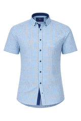 DG’s Drifter Short Sleeve Shirt Gingham Check Blue Northern Ireland