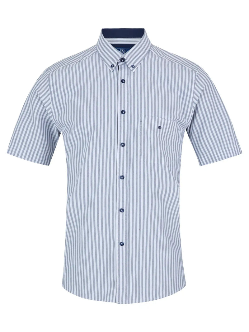 DG’s Drifter Short Sleeve Shirt Oxford Navy Stripe Northern Ireland