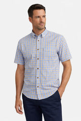 DG’s Drifter Short Sleeve Shirt Sky Blue/Beige Gingham Northern