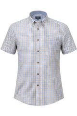 DG’s Drifter Short Sleeve Shirt Sky Blue/Beige Gingham Northern