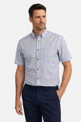 DG’s Drifter Short Sleeve Shirt Sky Blue/Beige Gingham Northern