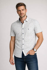 DG’s Drifter Short Sleeve Shirt White/Blue Print Northern Ireland