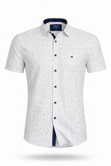 DG’s Drifter Short Sleeve Shirt White/Blue Print Northern Ireland