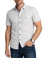 DG’s Drifter Short Sleeve Shirt White/Blue Print Northern Ireland