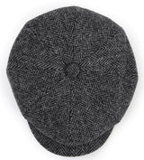 Failsworth Carloway Harris Tweed Newsboy Cap - Grey