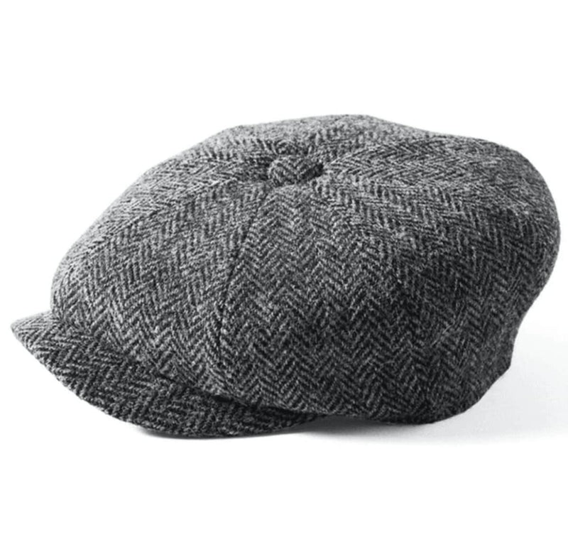 Failsworth - Carloway Harris Tweed Newsboy Cap - Grey