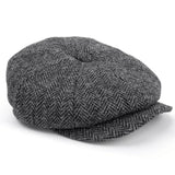 Failsworth Carloway Harris Tweed Newsboy Cap - Grey