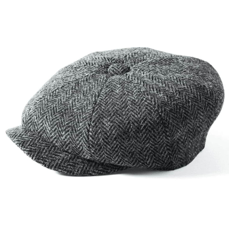 Failsworth - Carloway Harris Tweed Newsboy Cap - Grey