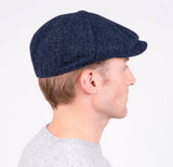 Failsworth Carloway Harris Tweed Newsboy Cap - Navy