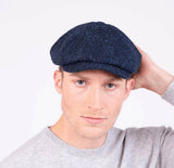 Failsworth Carloway Harris Tweed Newsboy Cap - Navy