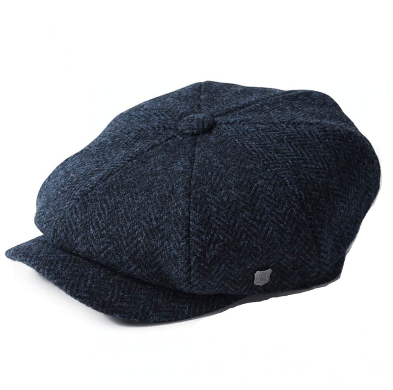 Failsworth - Carloway Harris Tweed Newsboy Cap - Navy
