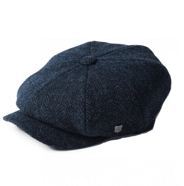 Failsworth - Carloway Harris Tweed Newsboy Cap - Navy