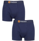 Farah 2 Pack Cotton Boxer Trunks Navy - Clothes Shoes & 