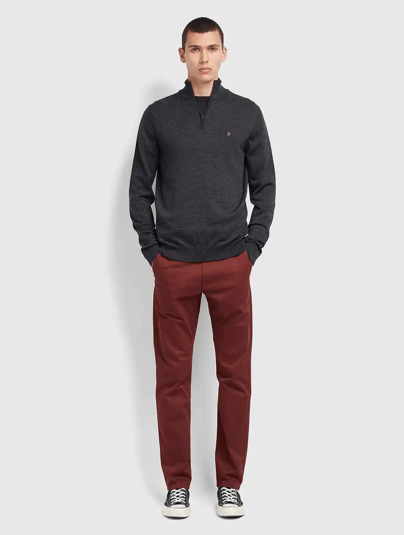 Farah - Beech Chino Trousers Stretch Fit - Bordeaux.