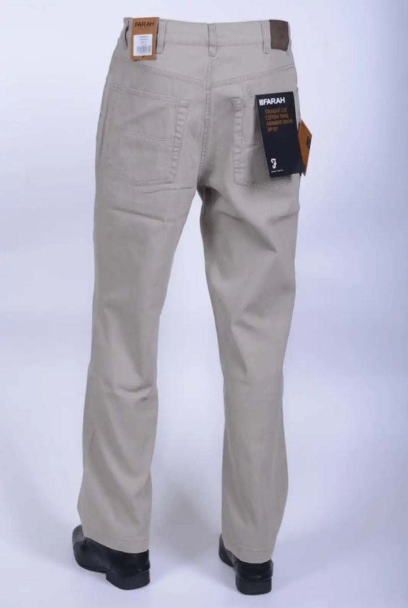 Farah Classic FABS5029 Mens Trousers Flat Straight Jeans - Khaki.