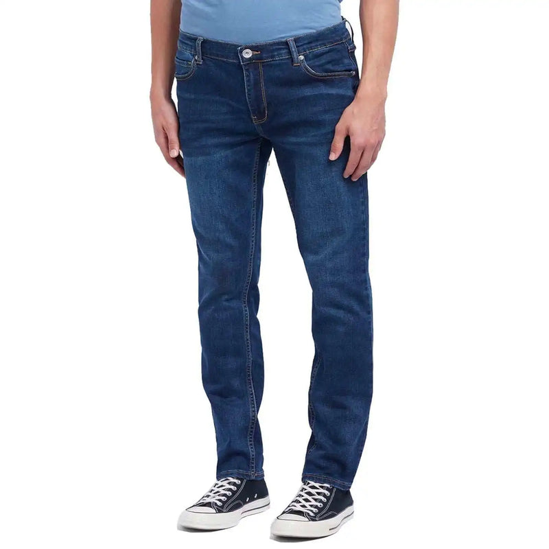 Farah Drake Slim Fit Stretch Jeans In Mid Blue Denim
