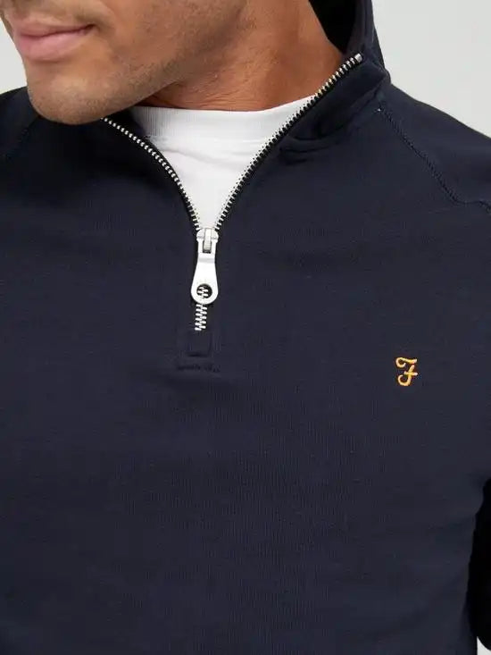 Farah Jim Quarter Zip Sweatshirt True Navy - Shirts & Tops