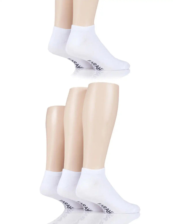 Farah Men’s Ankle Socks Trainer Sock 5 Pack White - Socks