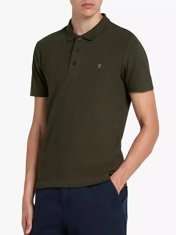 Farah Mens Forster Short Sleeve Polo Shirt F4KSC017 Evergreen Northern