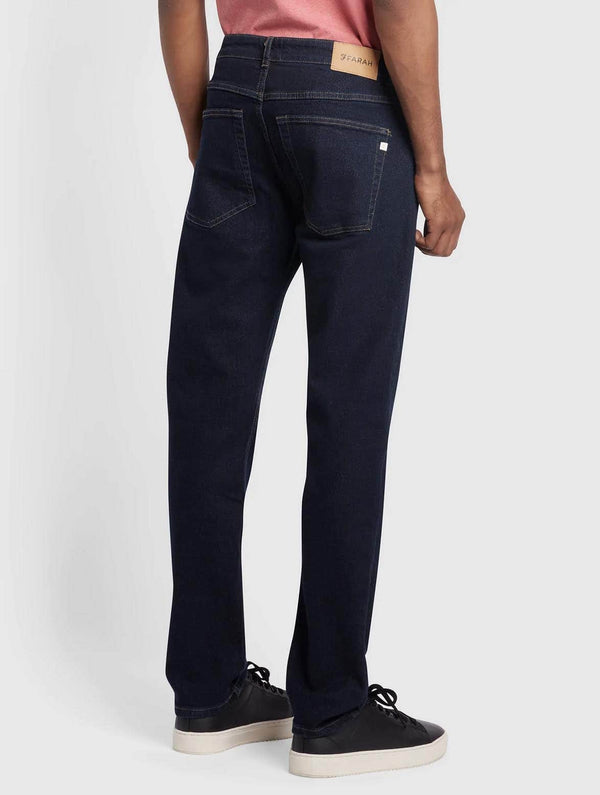 Farah Men’s Jeans Elm Slim Fit Rinse Wash Dark Blue