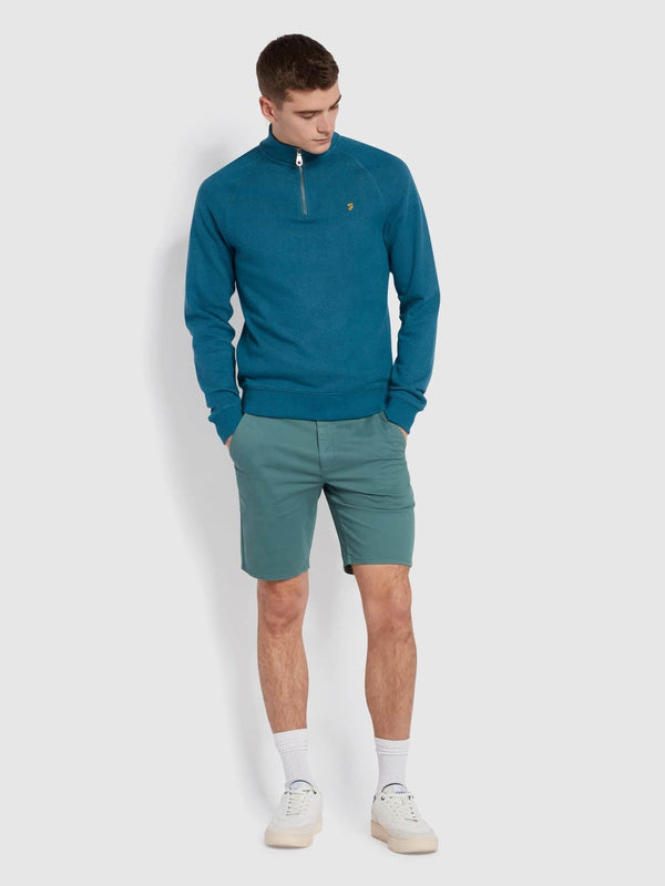 Farah Men’s Jim Quarter Zip Sweatshirt Petrol Blue Marl Ballynahinch