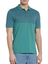 Farah Men’s Slater Colour Block Polo Shirt Ocean Ballynahinch Northern