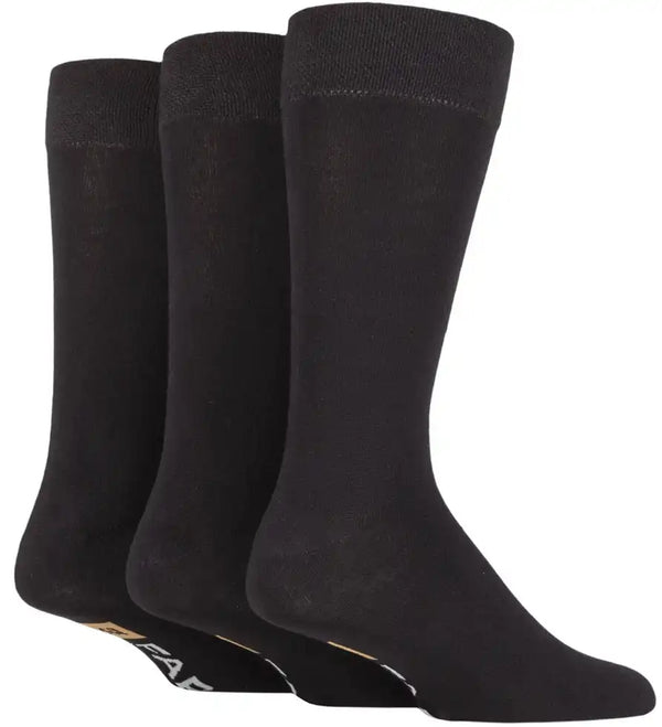Farah Plain Cotton Socks 3 Pack Black 6-11 UK