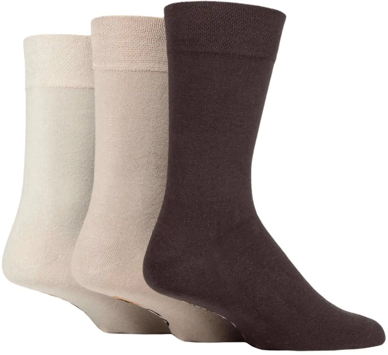 Farah Plain Cotton Socks 3 Pack Brown 6-11 UK