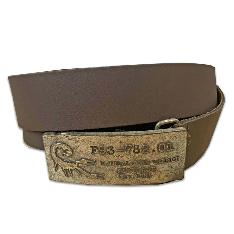 Firetrap Big Buckle Western Leather Belt - Brown