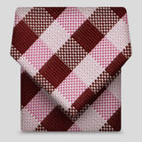 Folkspeare Light Pink And Silver Repeated Check Classic Tie