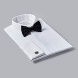 Folkspeare Men’s Satin Bow Tie Plain Black - Adjustable Band