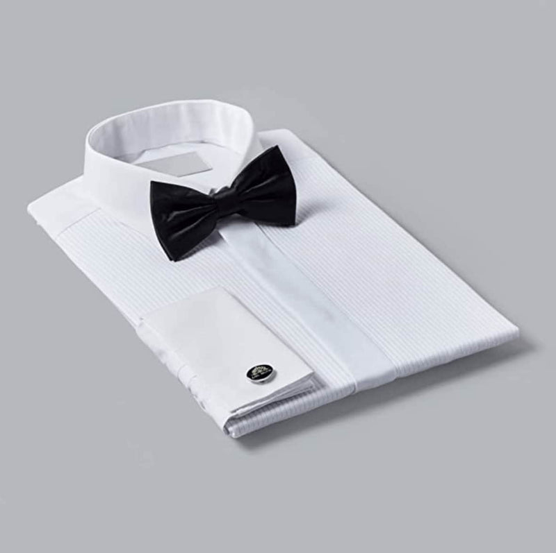 Folkspeare Men’s Satin Bow Tie Plain Black - Adjustable Band