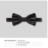 Folkspeare Men’s Satin Bow Tie Plain Black - Adjustable Band