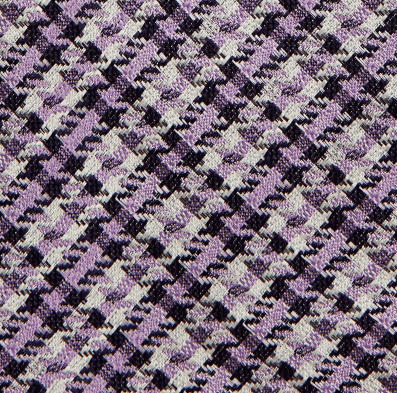 Folkspeare Purple And Silver Textured Check Classic Tie