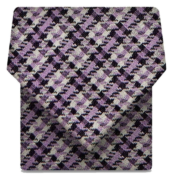 Folkspeare Purple And Silver Textured Check Classic Tie