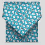 Folkspeare Sea Blue With Ditsy Sliver Elephants Slim Tie