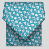 Folkspeare Sea Blue With Ditsy Sliver Elephants Slim Tie