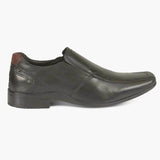 Front Cannon Black Leather Dress Shoes