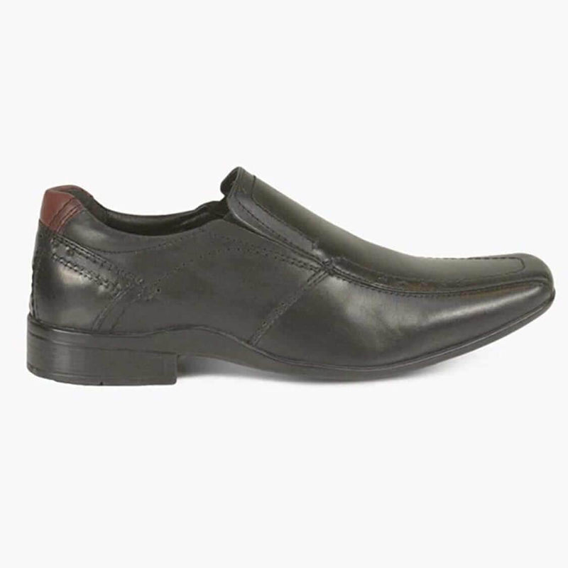Front Cannon Black Leather Dress Shoes