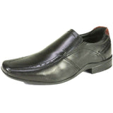 Front Cannon Black Leather Dress Shoes