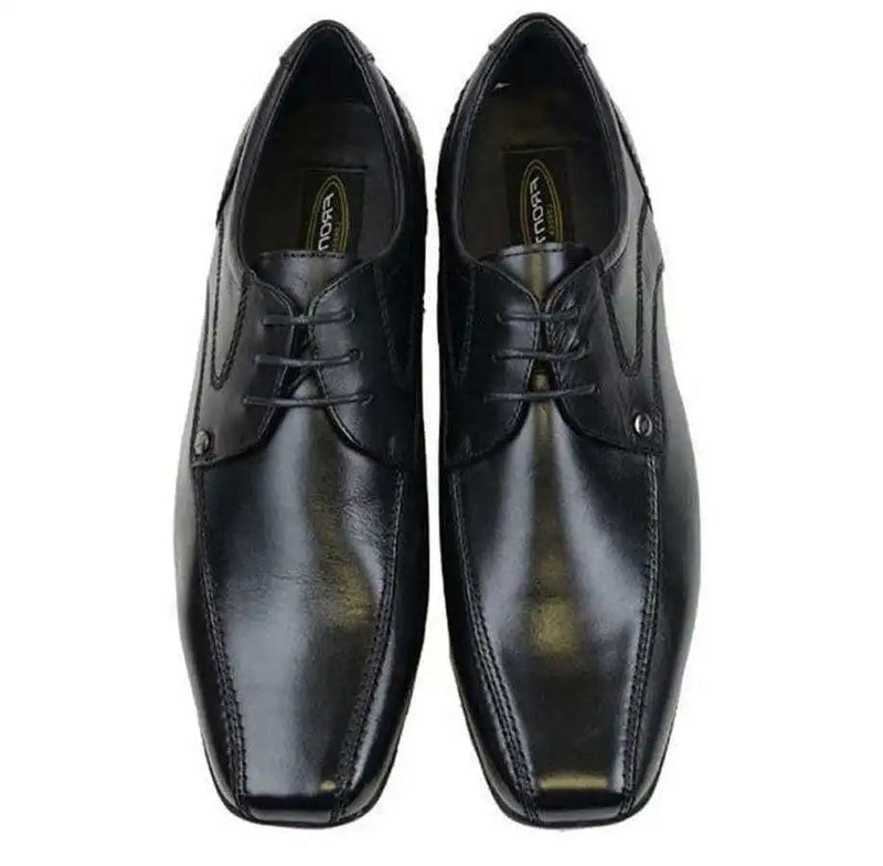 Front Snowden Black Leather Formal Dress Shoes