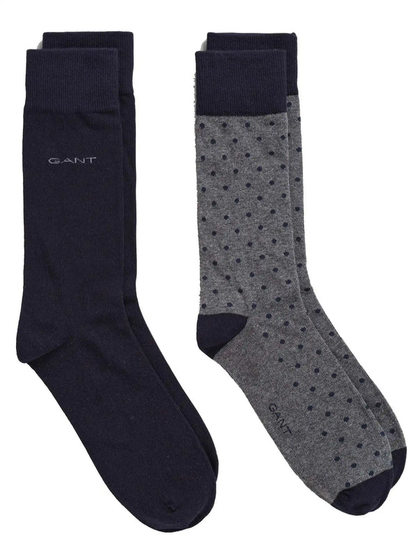 GANT 2-Pack Solid And Dot Socks Charcoal Melange - Socks